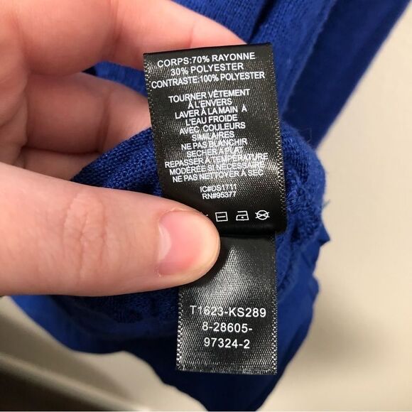 Sanctuary Women's Blue Knit Long Sleeve V Neck Blouse XS - Picture 5 of 6